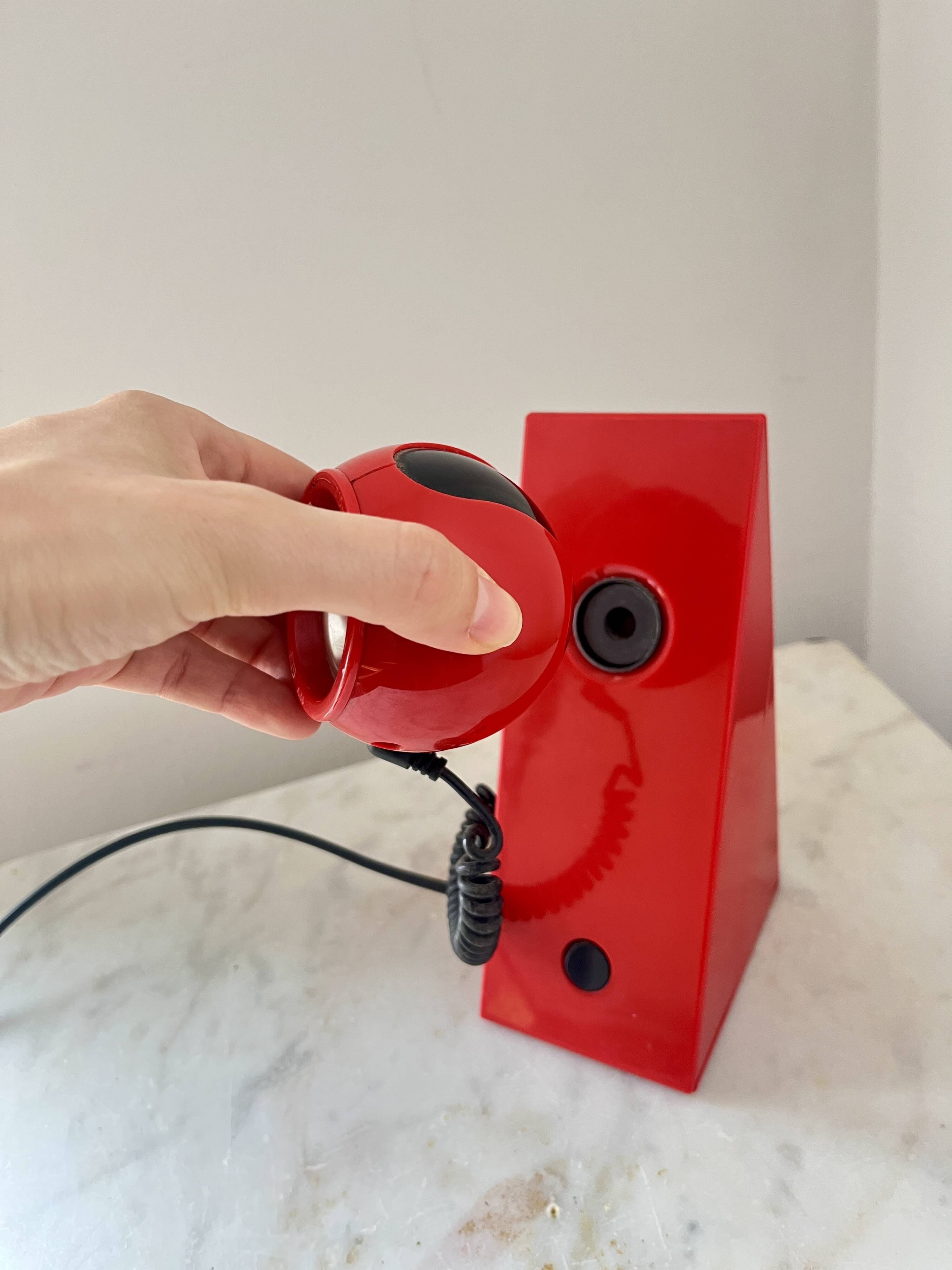 Vintage Space Age Red Magnetic Table Lamp by Brilliant Leuchten AG, Germany