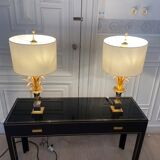 Pair of lamps ears / pineapple by Boulanger, 1970s