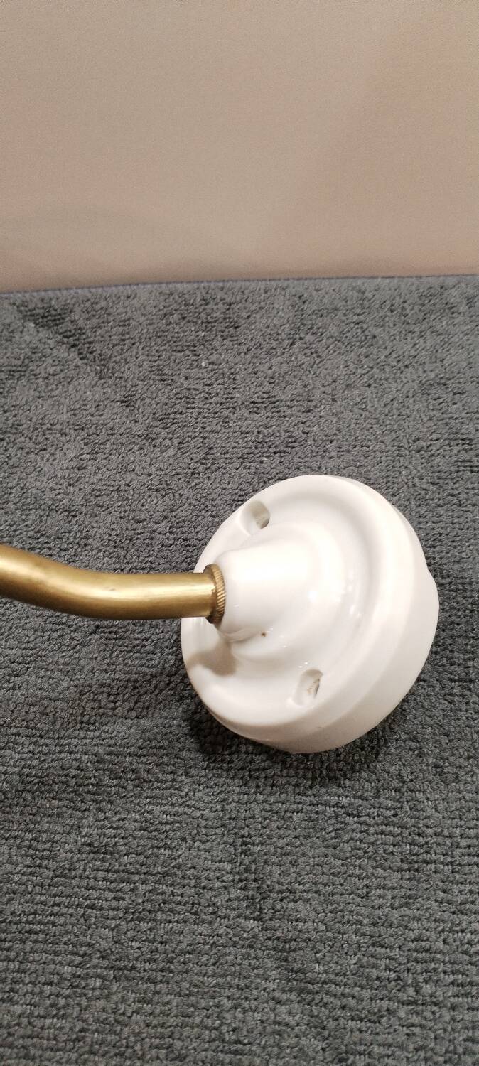 Clichy yellow glass swan neck wall light