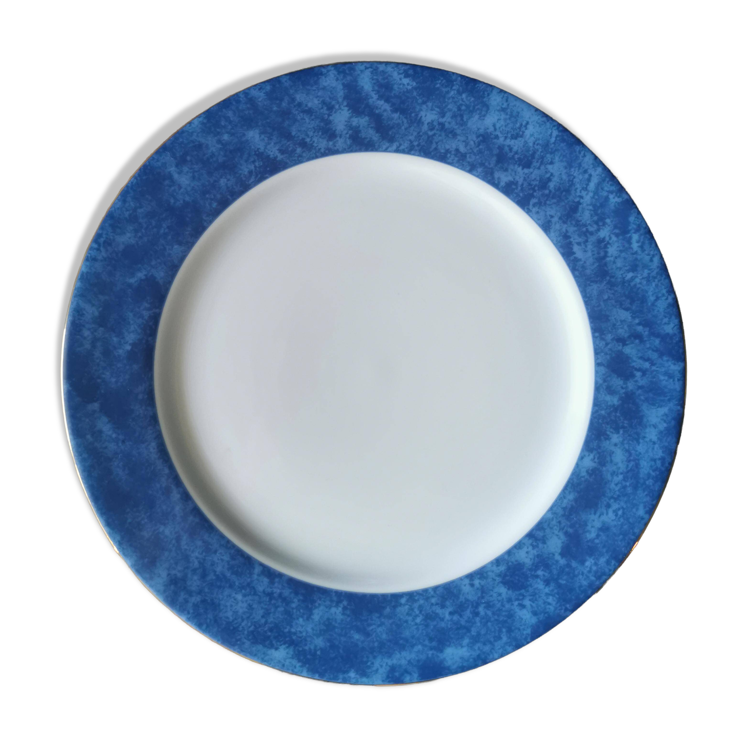 12 assiettes de service plate décor bleu marbré – 27 cm