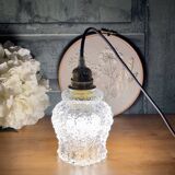 Lampe à poser art déco en globe ancien, lampe vintage artisanale