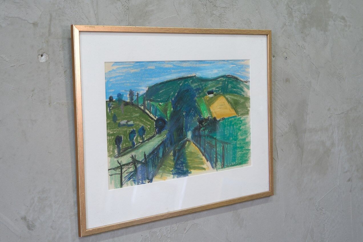 Max Gregor Carlsson,  Modern Swedish Painting, 1950s, Pastel, Framed