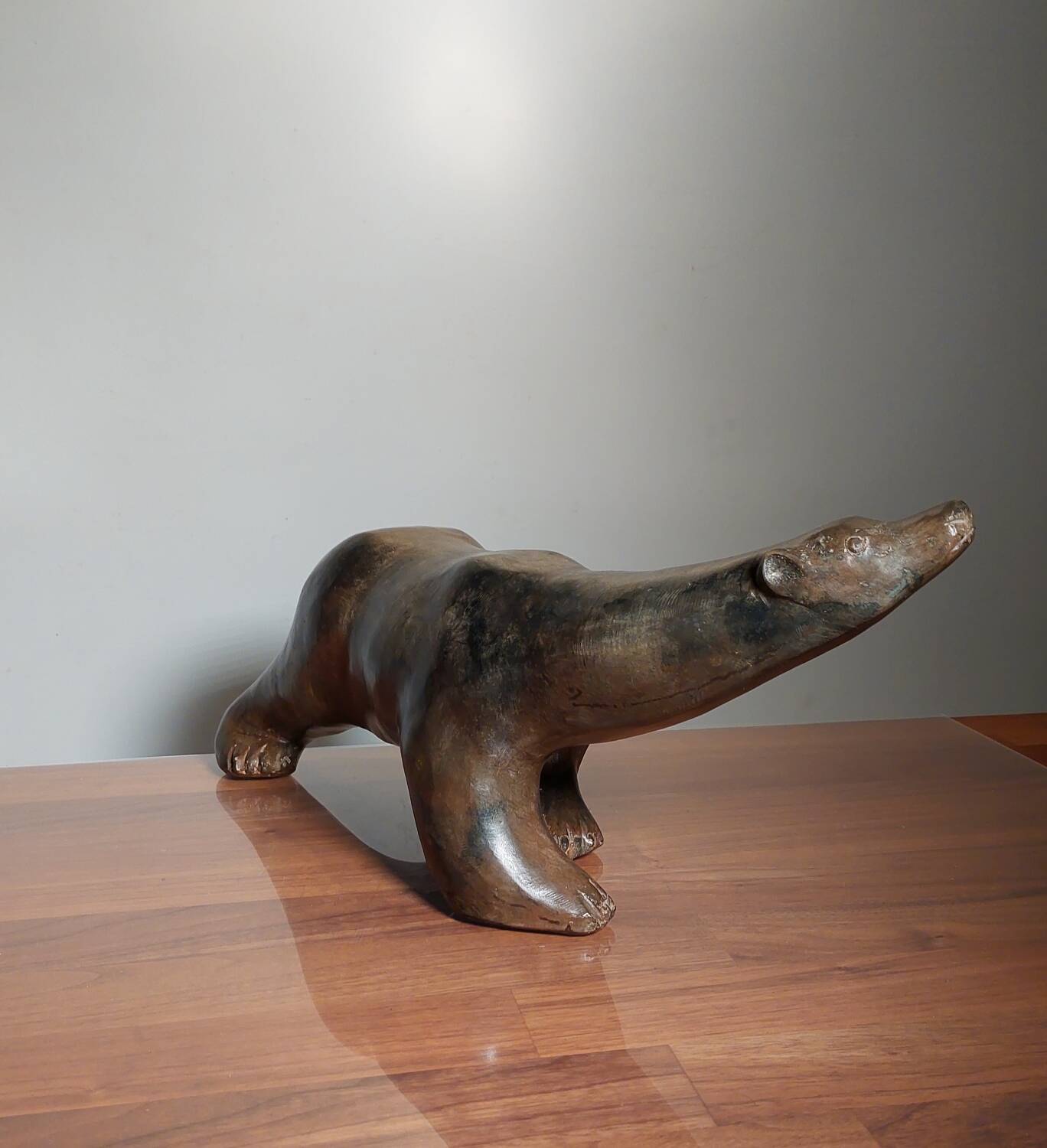 Polar bear, bronze pierre chenet.