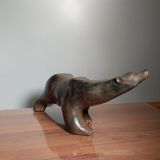 Polar bear, bronze pierre chenet.