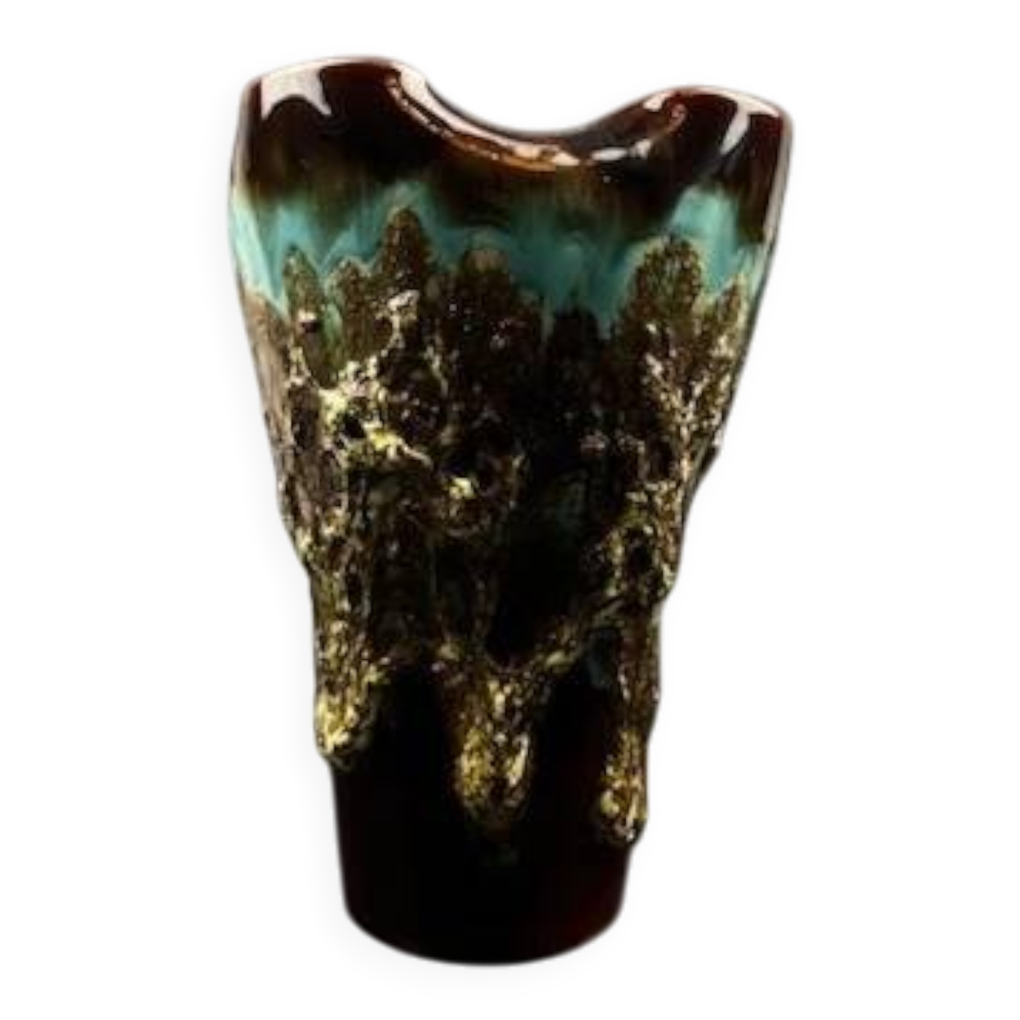 Glazed ceramic vase – brutalist style, 60s/70s