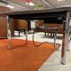 Knoll oval table with black marble and chrome legs by Joe d'Urso, 1983