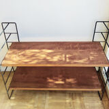 Metal and wood wall shelf 1960