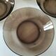 Set of 5 vintage Duralex deep plates – smoked brown glass