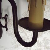 French Vintage Double Light Bronze Vintage Flemish Style Wall Light 5352