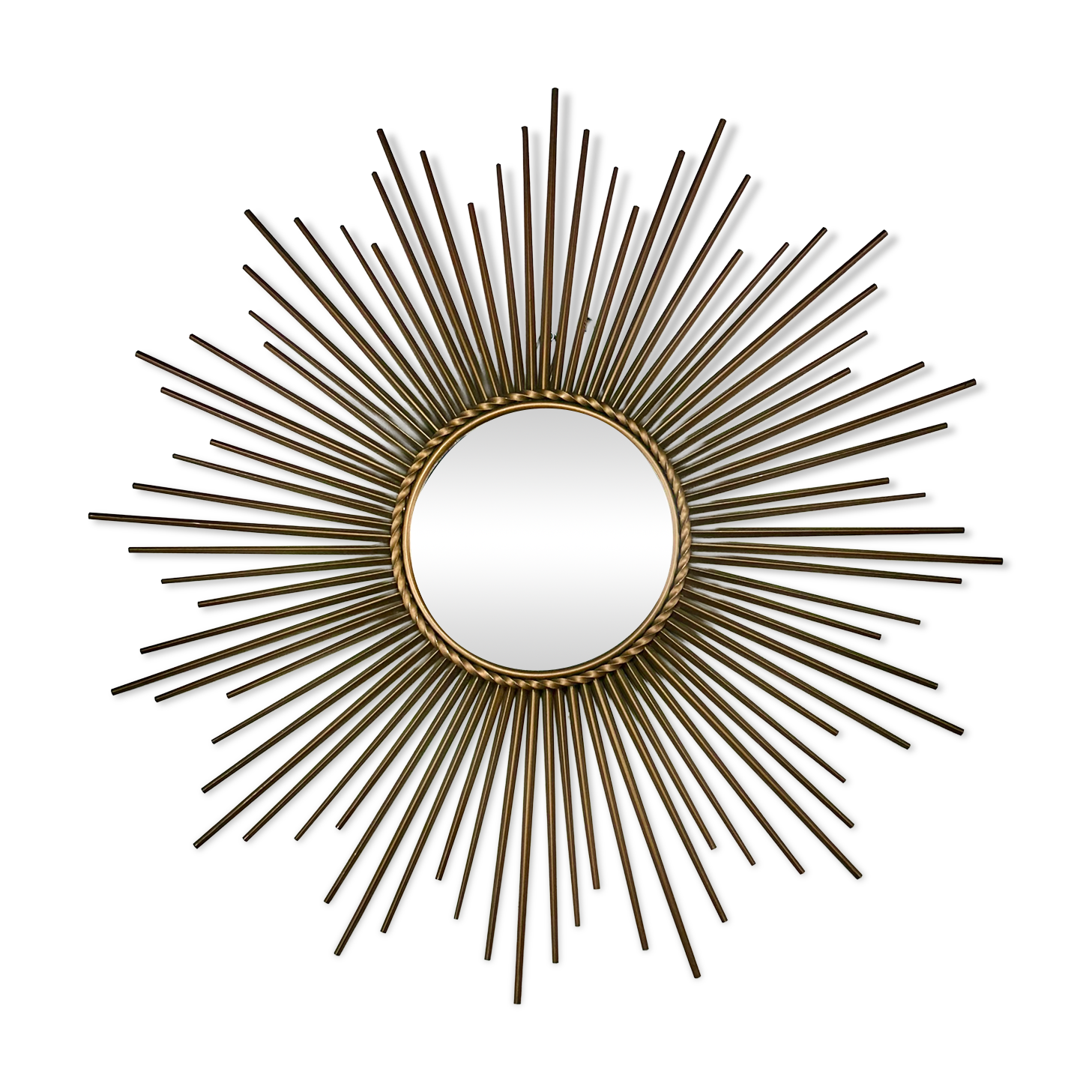 Sun Mirror Chaty Vallauris in gilded metal 1950s/60s
