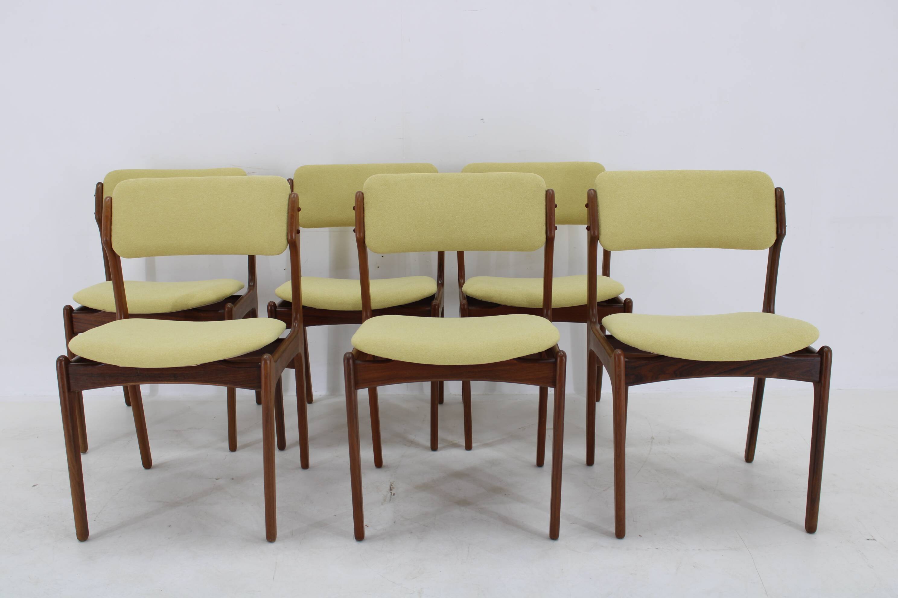1960s Erik Buch Set of Six Restored Teak Dining Chairs, Denmark