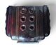 Vintage Godin Art Deco cast iron stove in aubergine enamel.