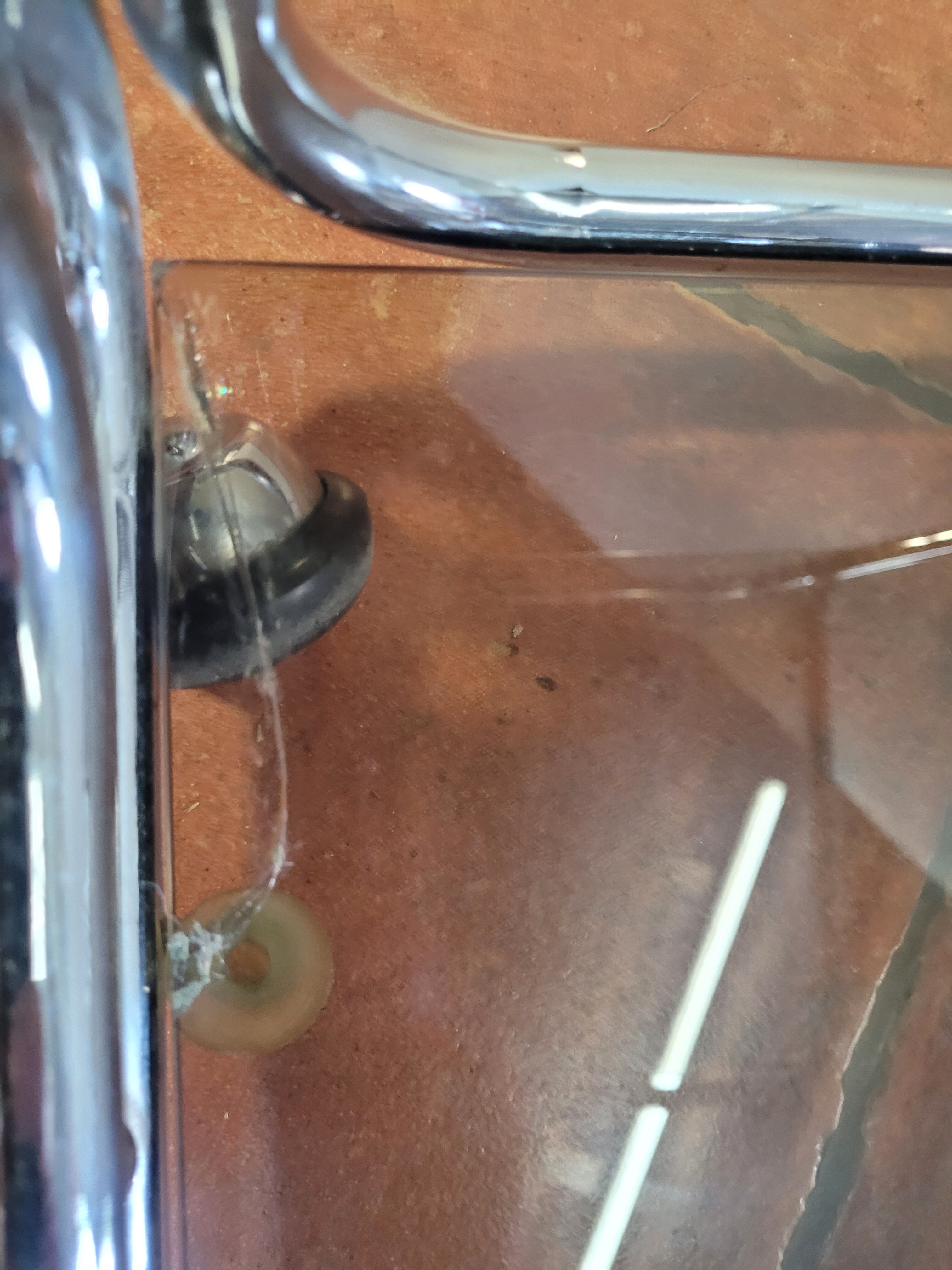 Serving base chrome smoked glass 3 trays of the 60s / 70s