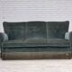 1960s, 3-seater Danish sofa, green furniture velour.