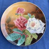 Plate with iron rose motifs, hb, Choisy le roi art deco