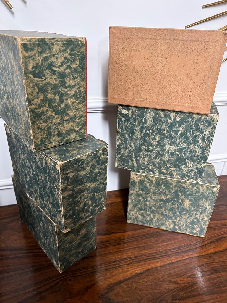 Front of fake leather books for bookcase
