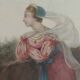 Aquarelle de femme, XIXème