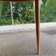 Table à manger scandinave ronde extensible décapée en teck 115cm