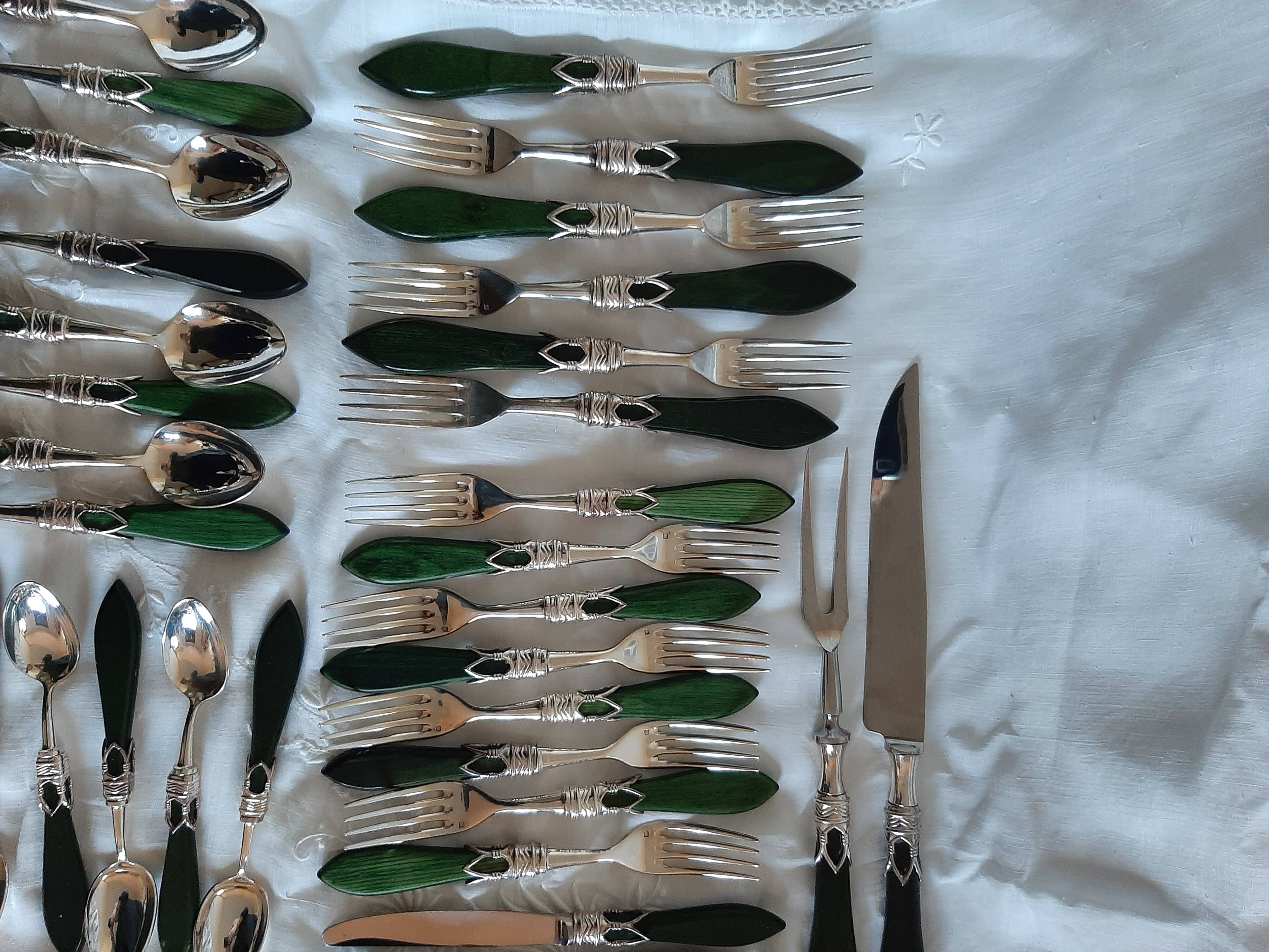Laure Japy silver-plated metal and wood cutlery set x8