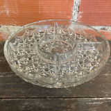 Vintage Decorated Moulded Crystal Aperitif Plate on Stand #D66