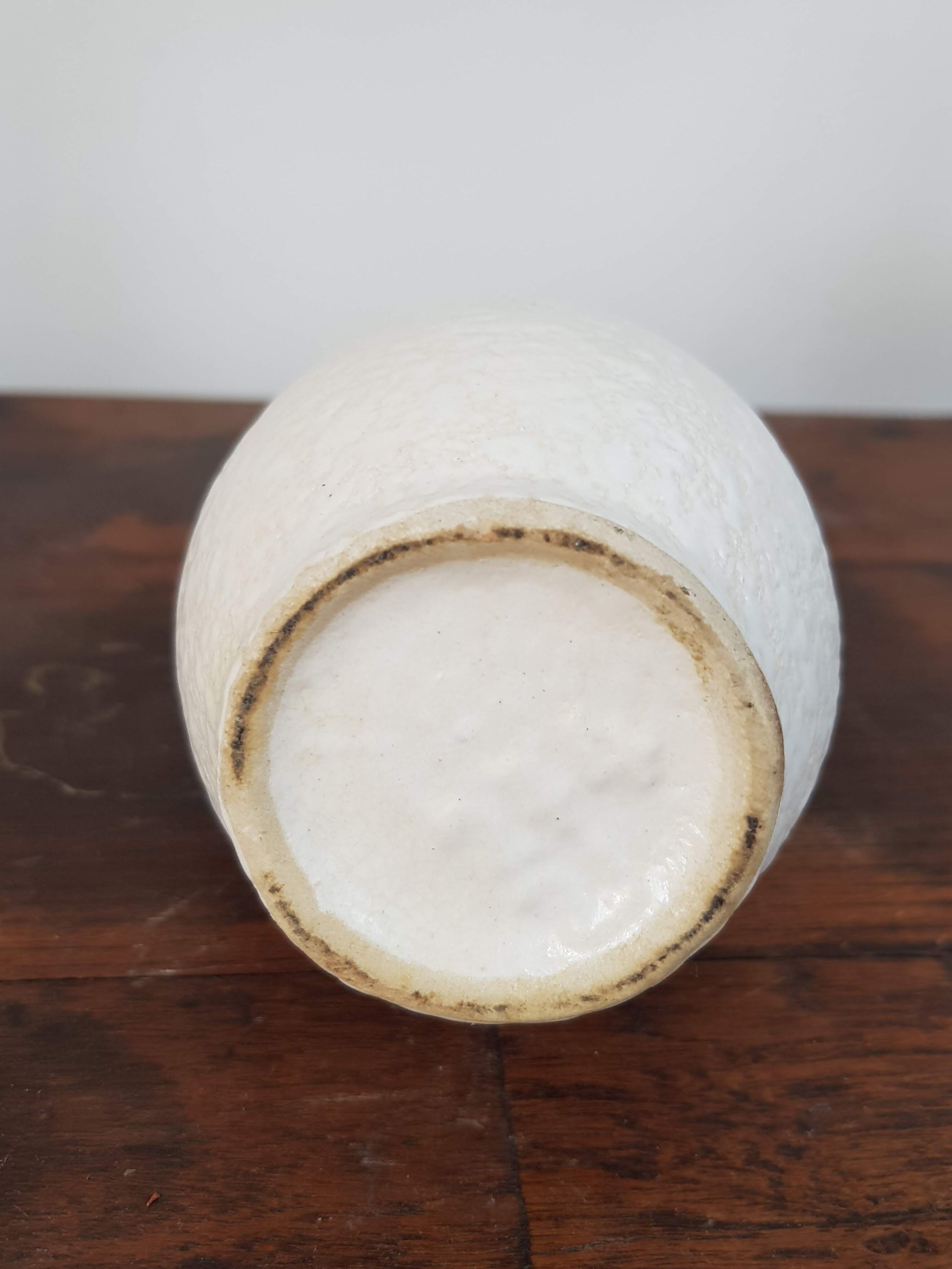 Vintage Scheurich Hand-Painted Fat Lava Vase with Handle - 1960s - Flowers - West Germany