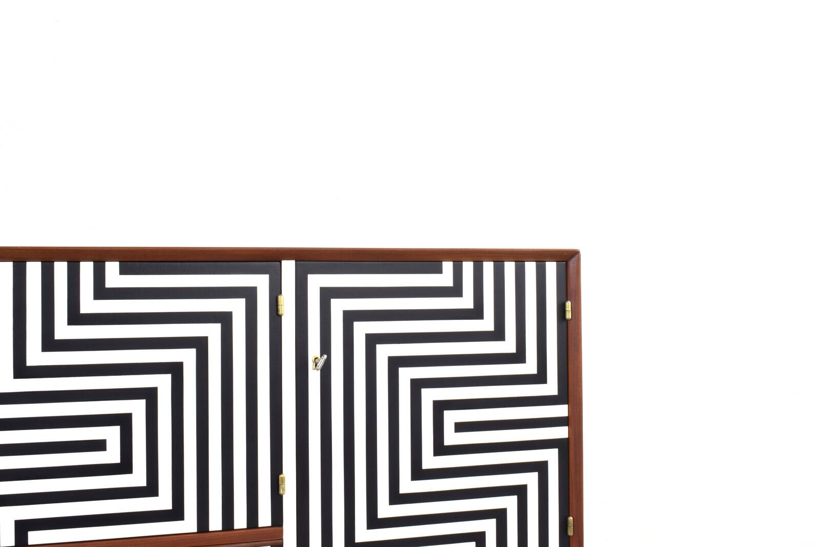 Buffet peint à la main Op-Art du milieu du siècle de Sven Andersen Møbelfabrikk,