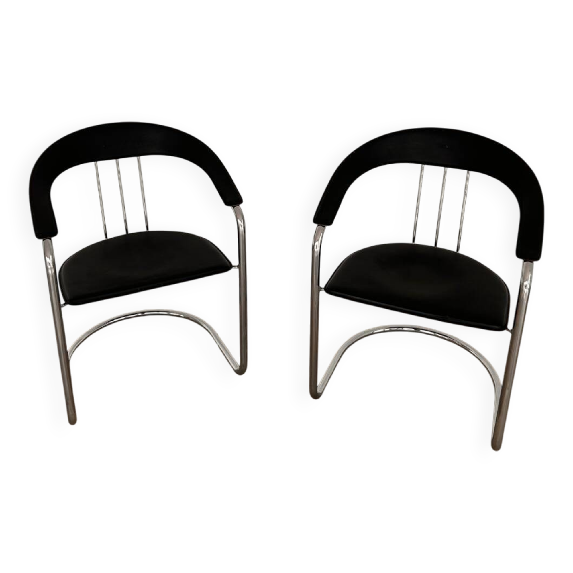 Chaises de bureau arrben italie années 70 chrome