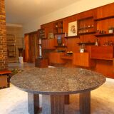 Round table in polished granite 10 seats