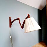 Scandinavian wall lamp scissors in teak, 1960s.