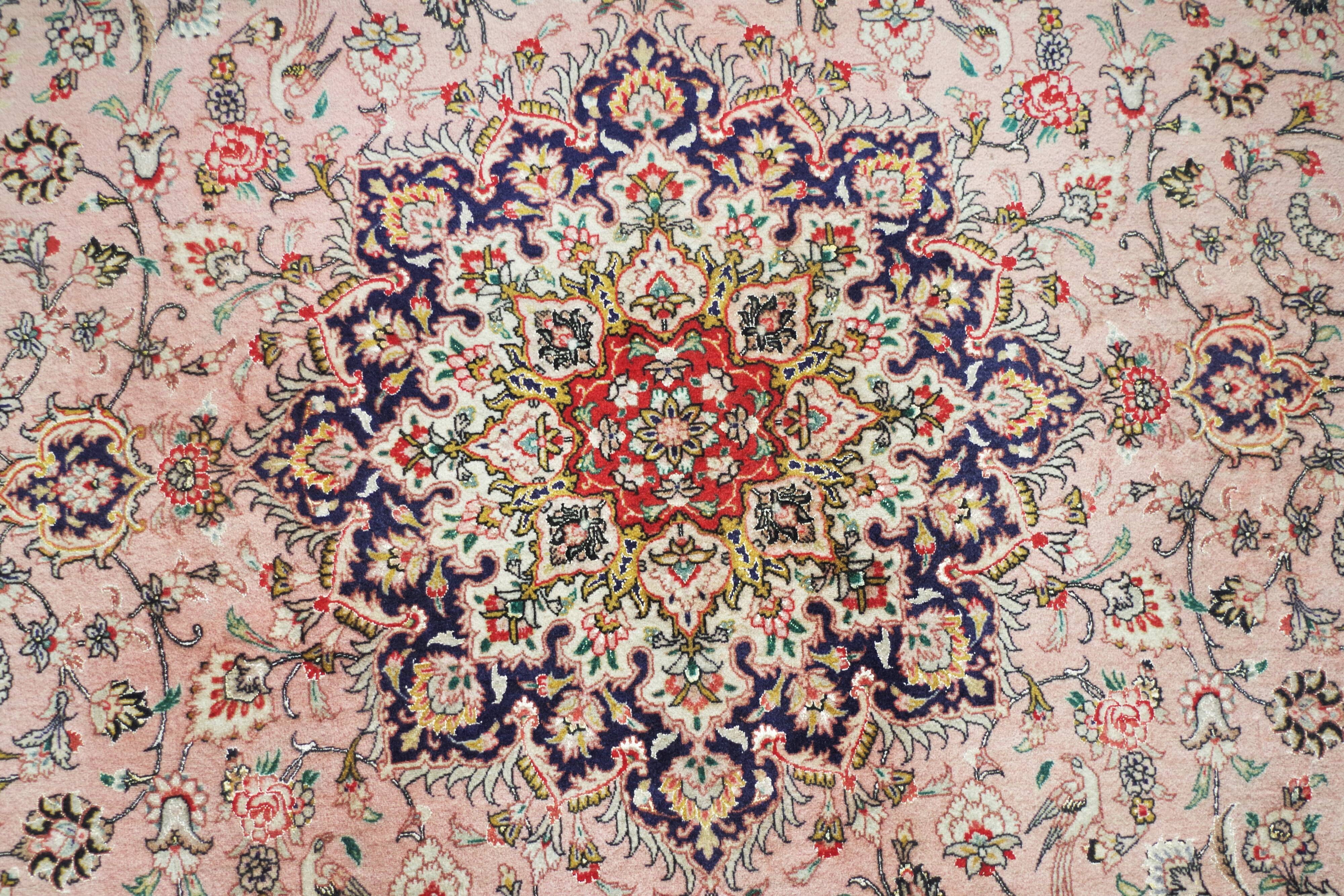 Fine Hand-knotted Tabriz Persian rug with fringes, Middle East, 2000s