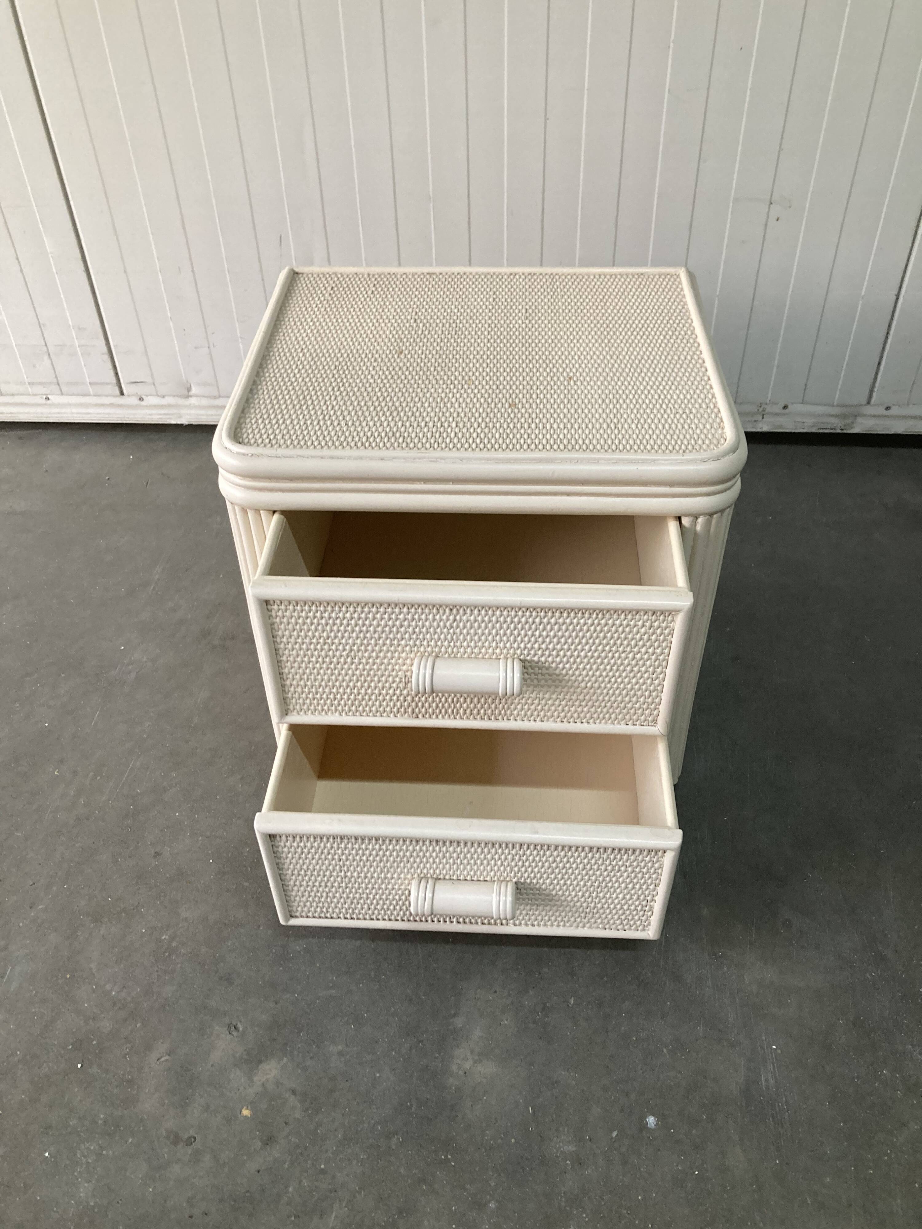 Vintage Rattan, Bamboo Night Stand Off-White, 70/80s