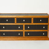 Commode bambou rotin laiton French Riviera 1960