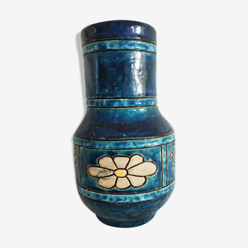 Triki blue ceramic vase floral patterns