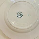 4 plates ceranord saint amand france has red and green flowers-retro-vintage