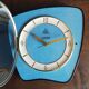 Vintage formica clock silent wall clock "DAM Electric Blue"