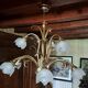 9-light gold metal foliage chandelier