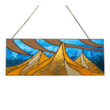 Vitrail paysage – Style Tiffany fait main, panneau décoratif