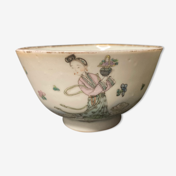 Porcelain sorbet bowl courtesan decoration XIXth