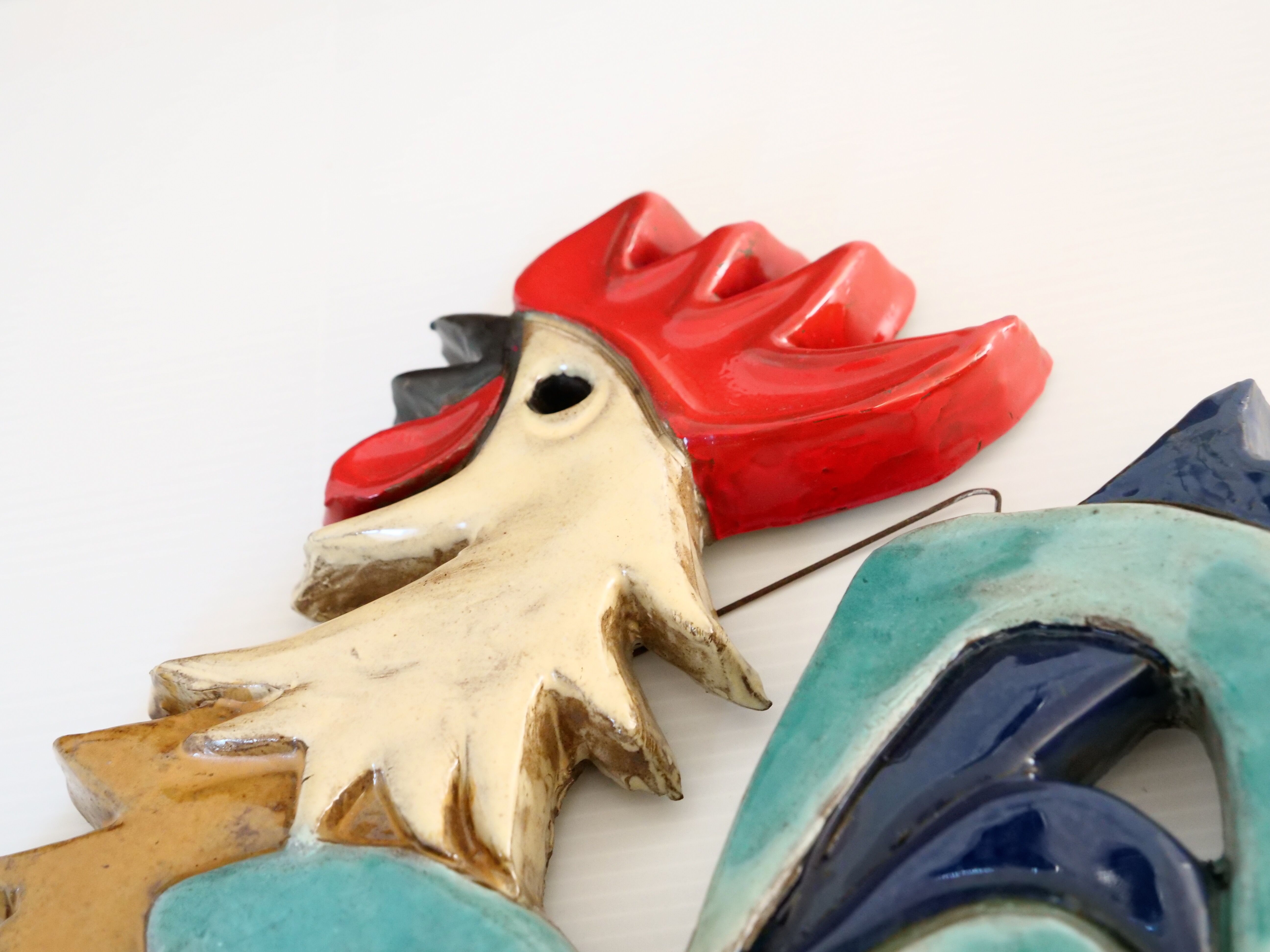 Ceramic rooster wall decoration