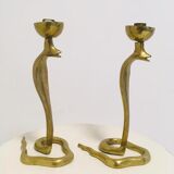 Pair of Snake candle holders