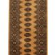 Tapis de couloir turkmène vintage à médaillon jaune, fait main, style géométrique oriental