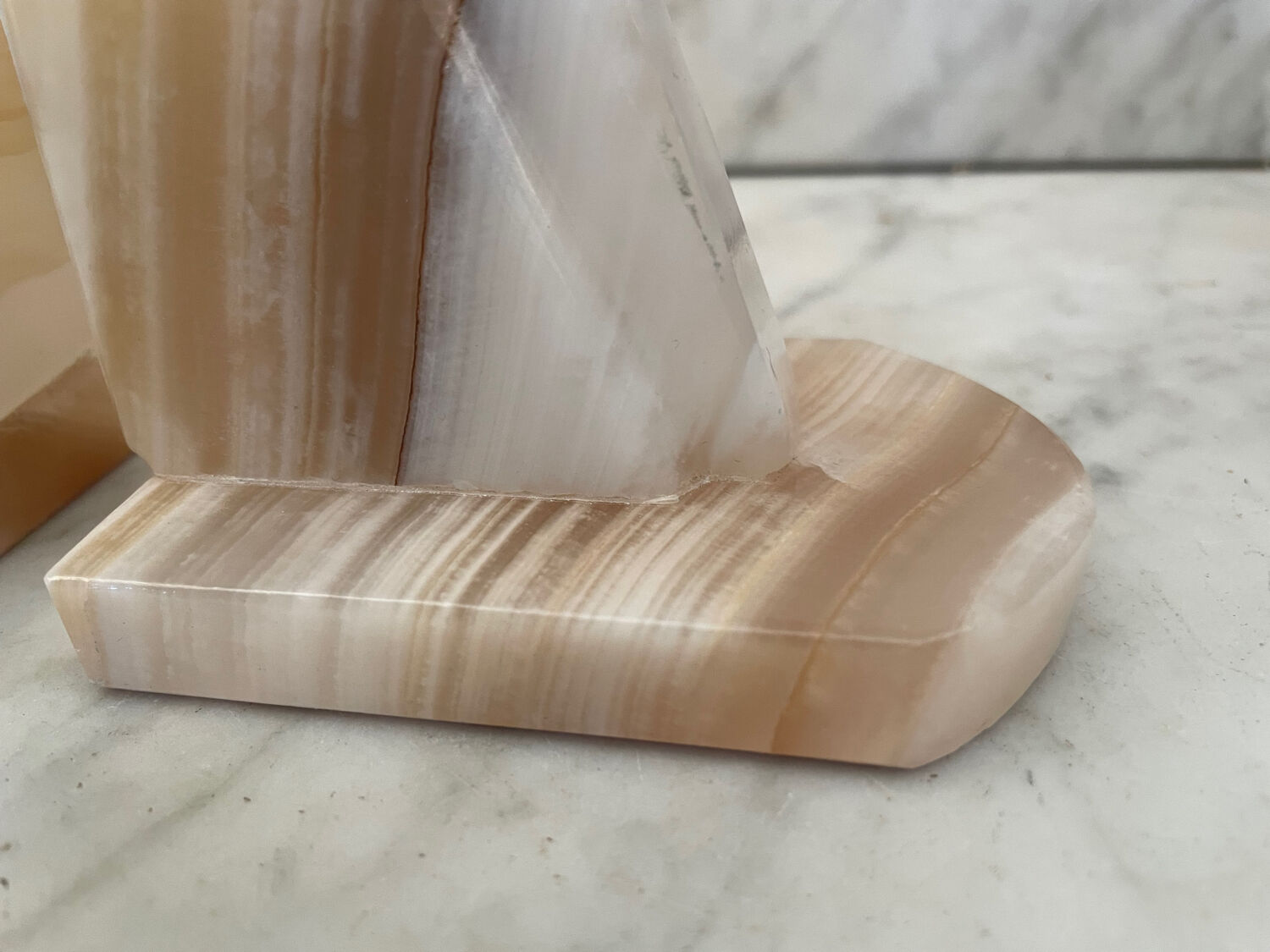 Pair of horse bookends in onyx