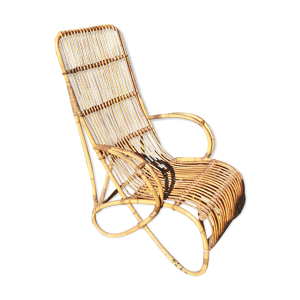 fauteuil en rotin vintage