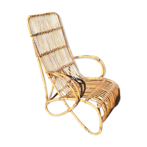 Fauteuil en rotin vintage