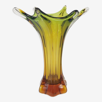 Mid-century murano glass twisted vase, italy, 1960s