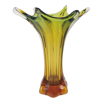 Mid-century murano glass twisted vase, italy, 1960s