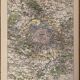 Lithograph engraving map of Paris and its suburbs of 1897