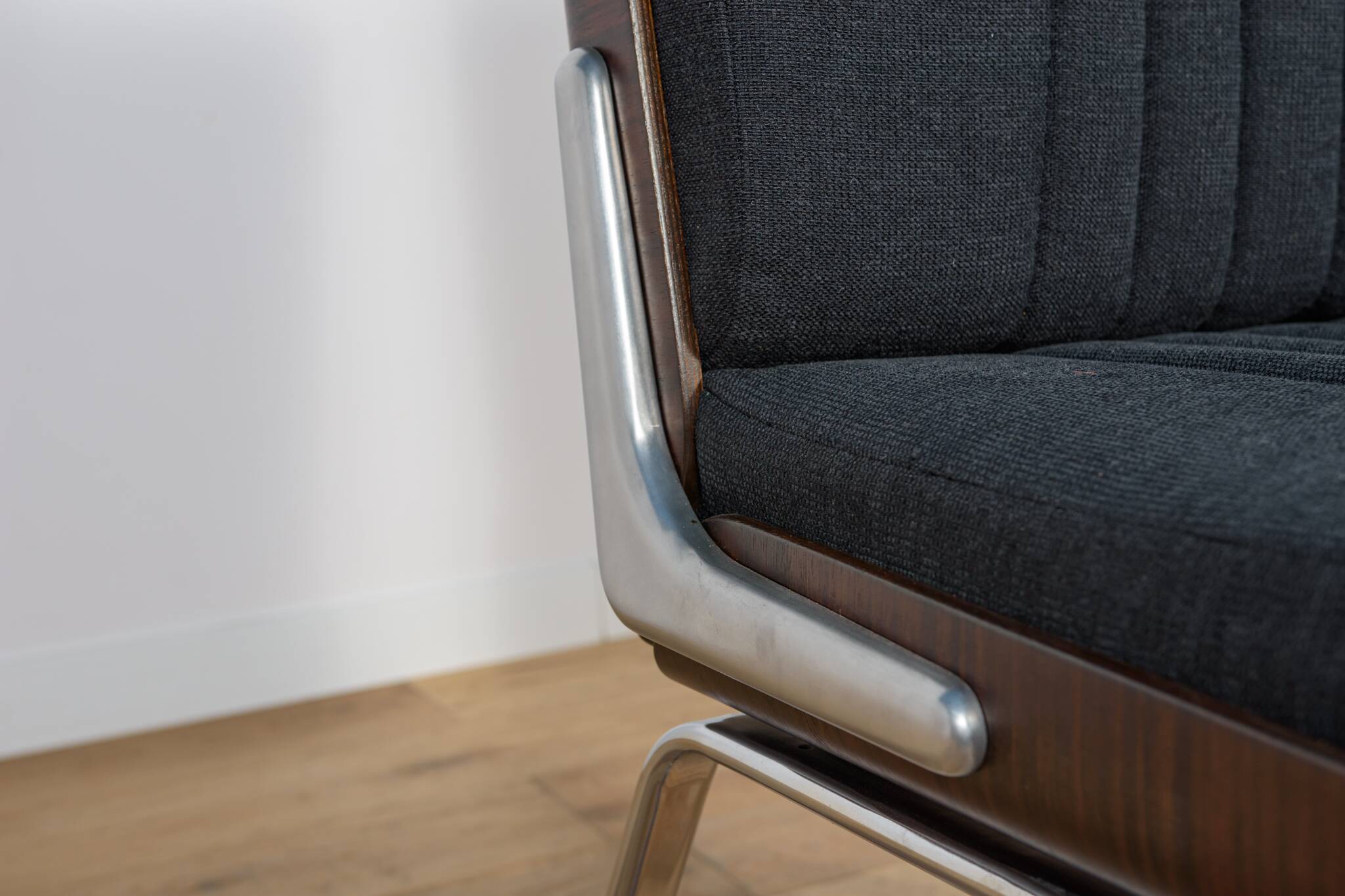 Chrome & Rosewood armchairs, Gordon Russell, United Knigdom, 1970s.