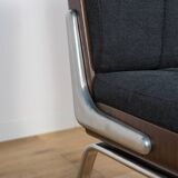 Chrome & Rosewood armchairs, Gordon Russell, United Knigdom, 1970s.