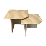 Tables gigognes en travertin, Italie, 1980
